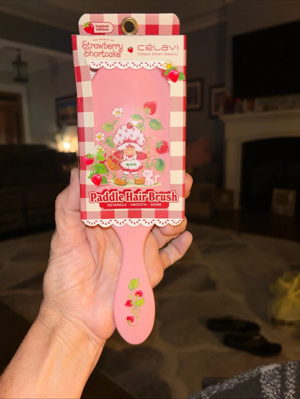 CélaVi Strawberry Shortcake Pink Paddle Hair Brush